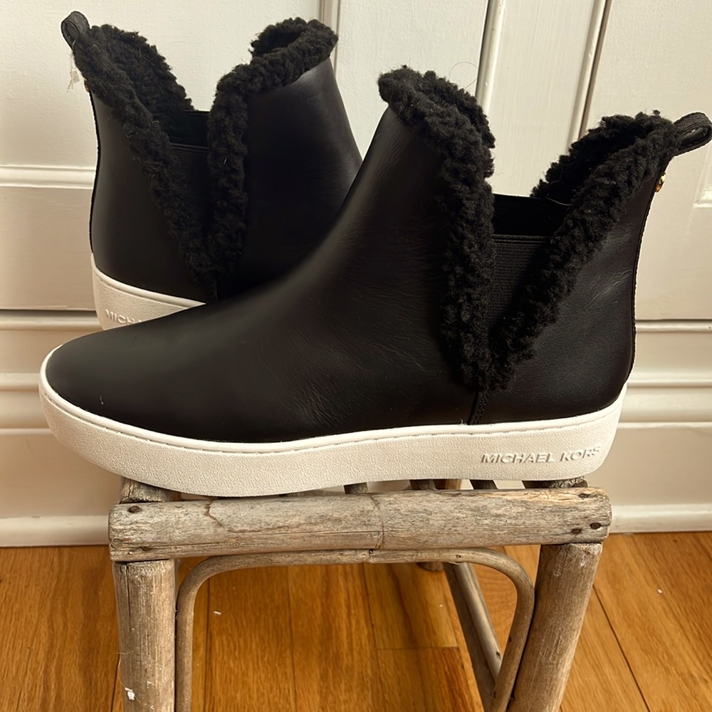 New Michael Kors FauxShear slip on boots